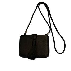 Jessica McClintock black satin evening bag